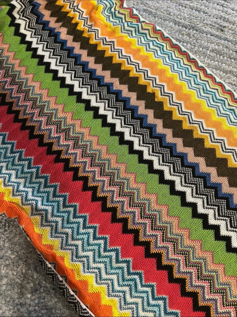 Missoni Parero Fringed Multi Zigzag Knit Scarf/Top - One Size
